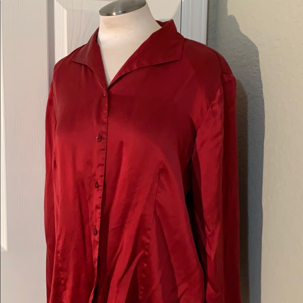 CLOSING SALE! VTG Anna And Frank Red Silk Blouse